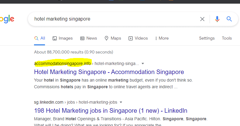 Hotel marketing Singapore